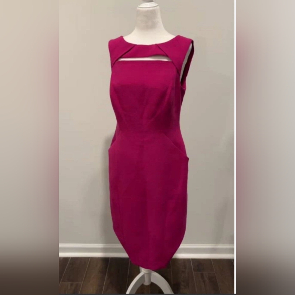 2/20$ Anne Klein Pink Pleated Sheath Dress with Sailor Collar